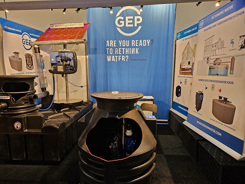 GEP op de beurs met een regenwatersysteem