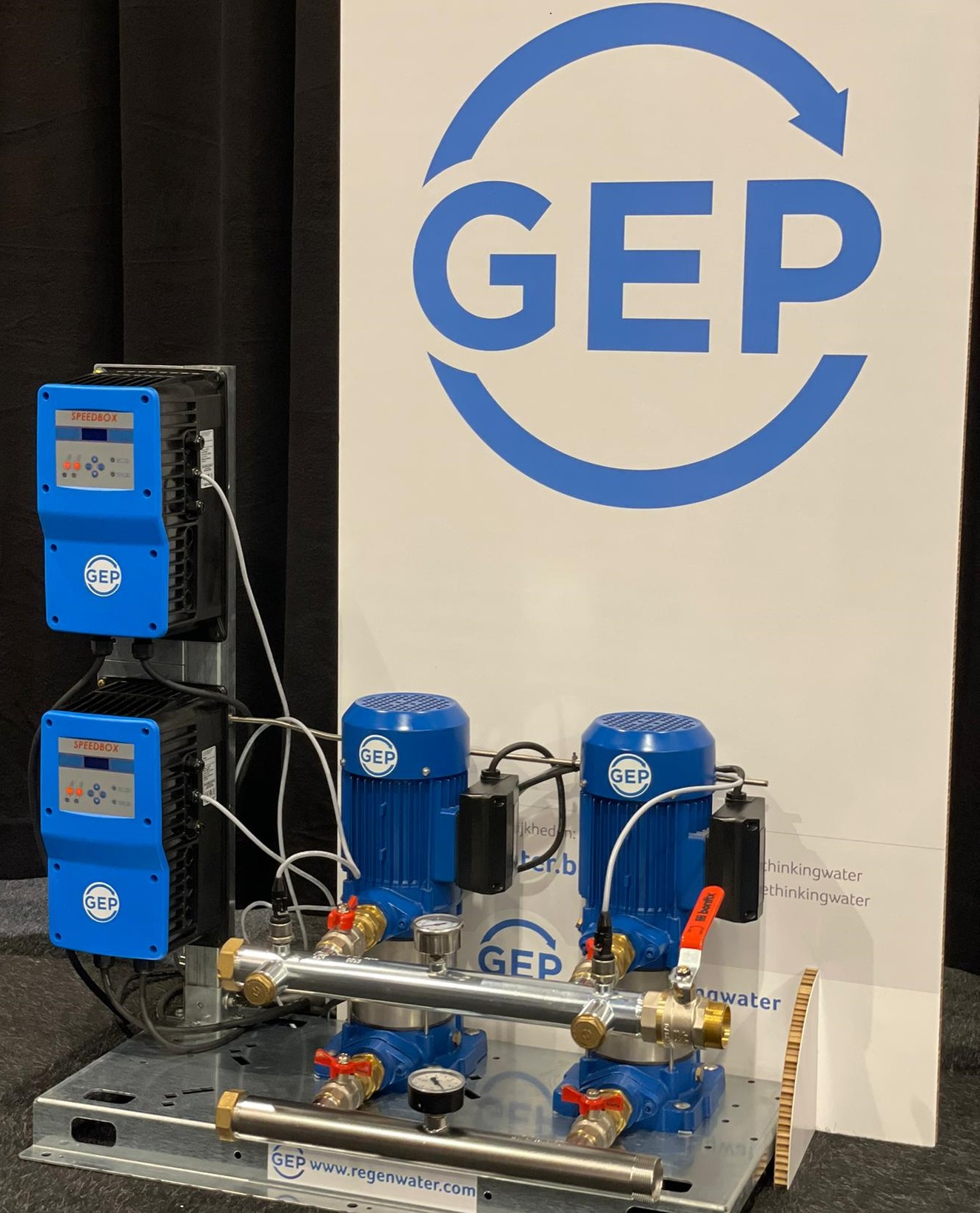 gep watermanagement op de beurs met regenwaterpomp