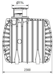 ondergrondse drinkwatertank van 6000 liter