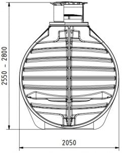 ondergrondse drinkwatertank van 6000 liter