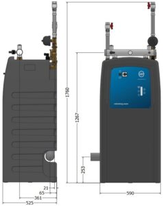 afmetingen van IRM-9 industrieel regenwatersysteem