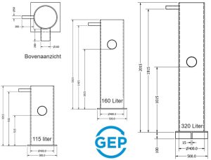 pompputten kunststof afmetingen