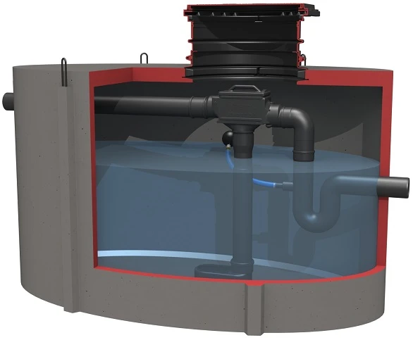 regenwaterput systeem met retentieslang