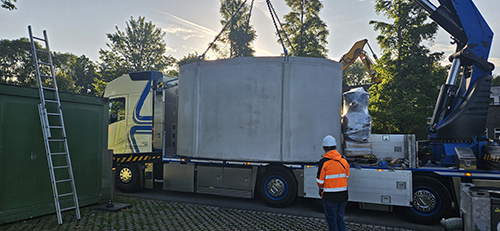 regenwater put in graven met sleuf bekisting