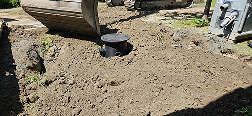 regenwaterput in graven sleuf bekisting gep regen water