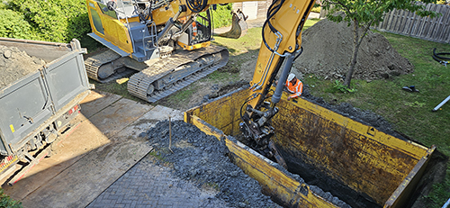 regenwaterput ingraven met sleufbekisting