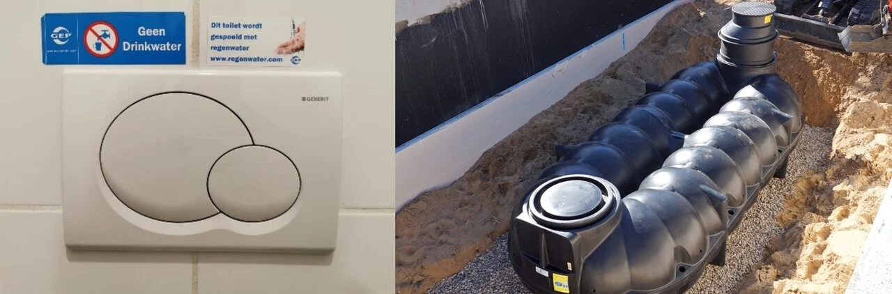 regenwater opvangen en gebruiken voor toilet