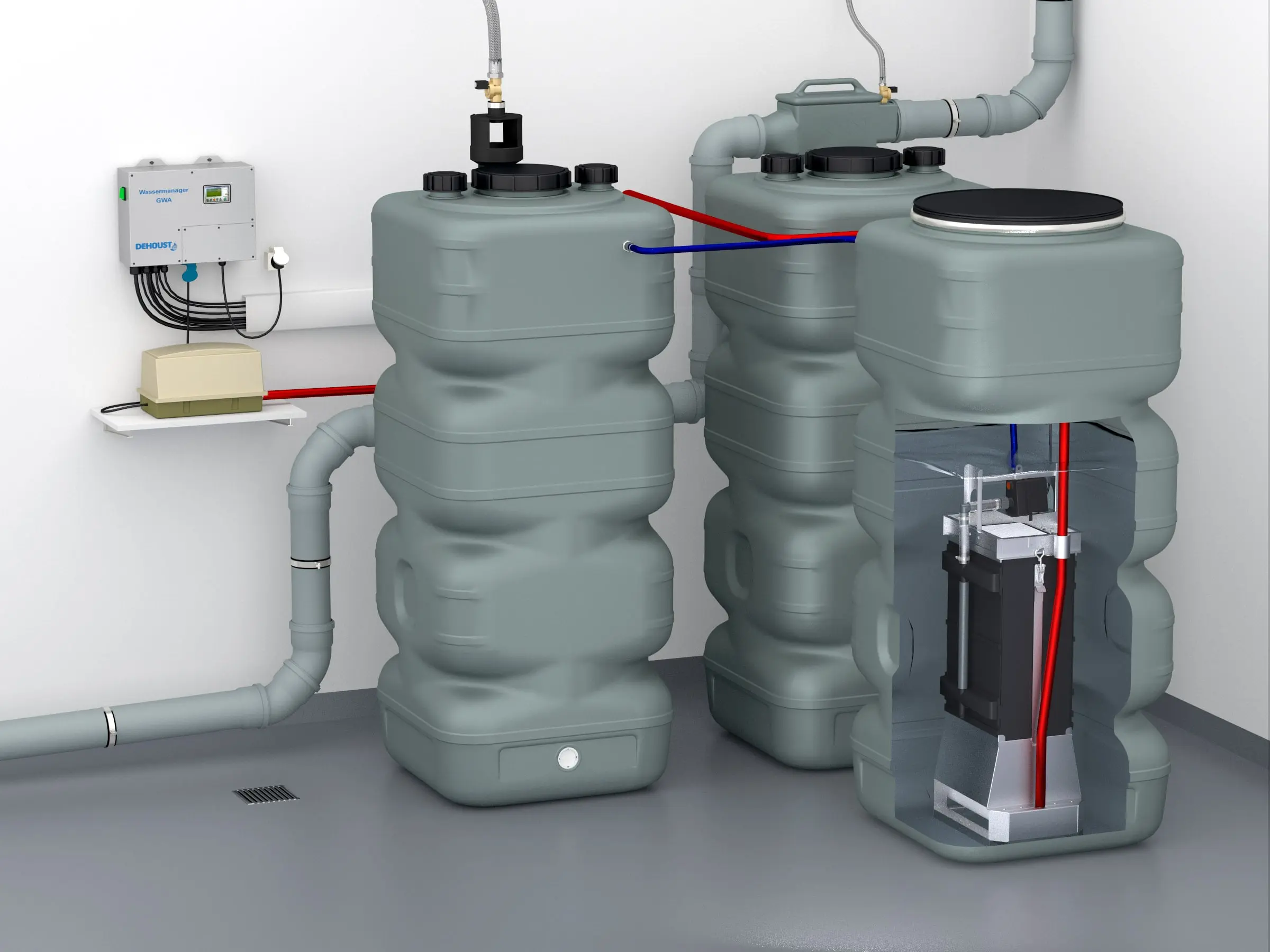 grijswaterpomp in een grijswatersysteem